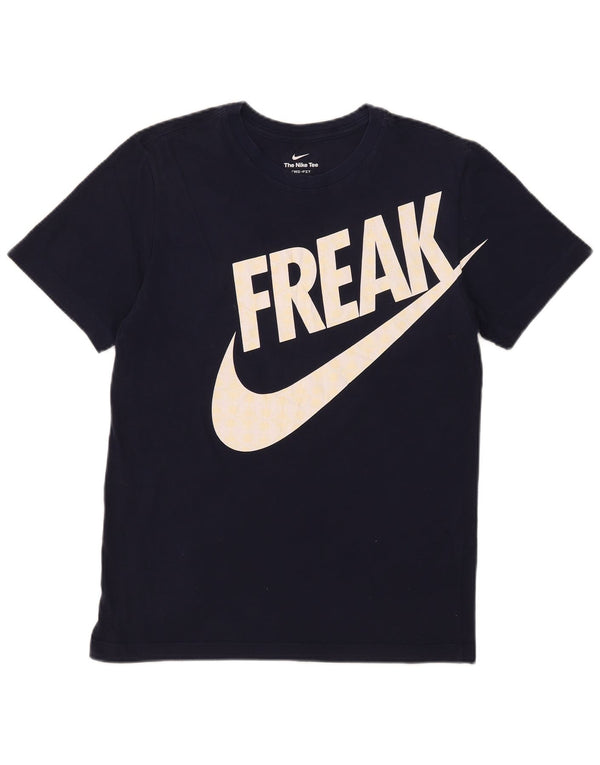 Nike Hommes Dri Fit Graphic T-Shirt Haut Petit Bleu Marine Coton