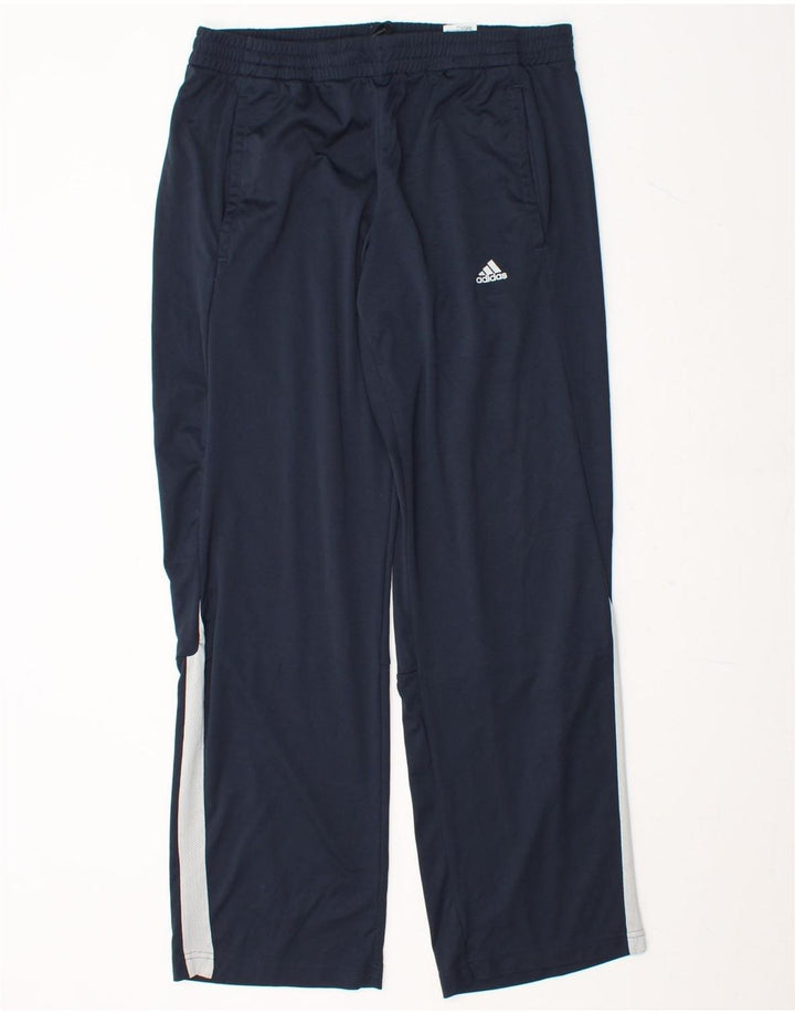 ADIDAS Mens Climalite Tracksuit Trousers Large Navy Blue Colourblock Vintage Adidas and Second-Hand Adidas from Messina Hembry 
