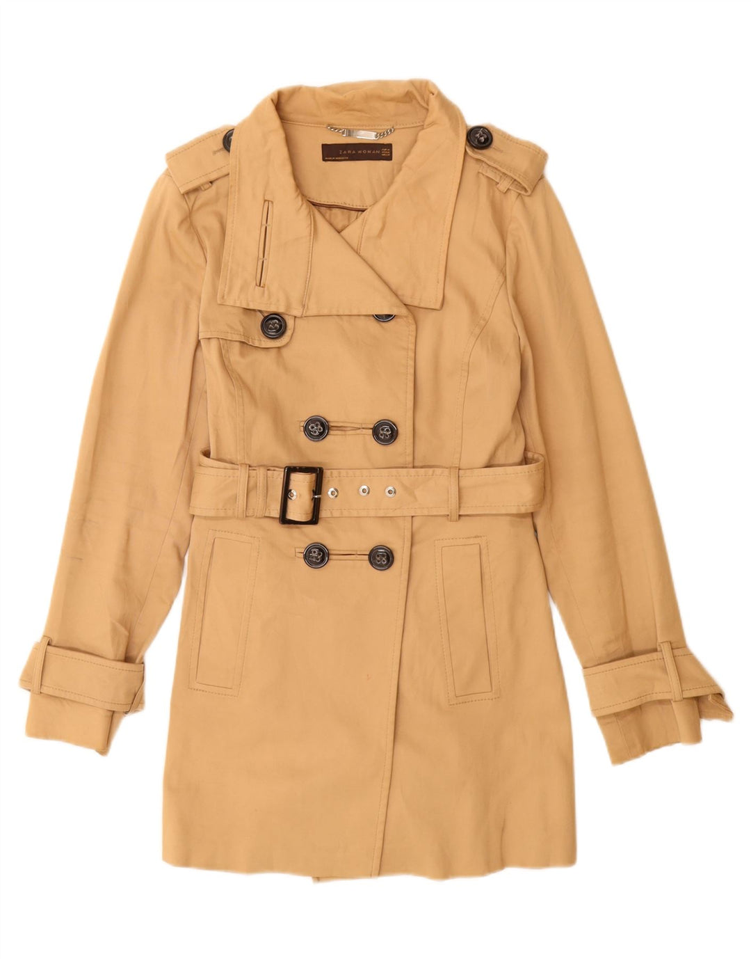 Zara Trench Femme UK 12 Coton Beige Moyen