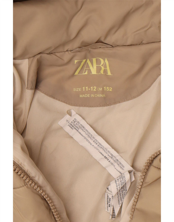 Zara Veste matelassée à capuche fille 11-12 ans Beige Polyester