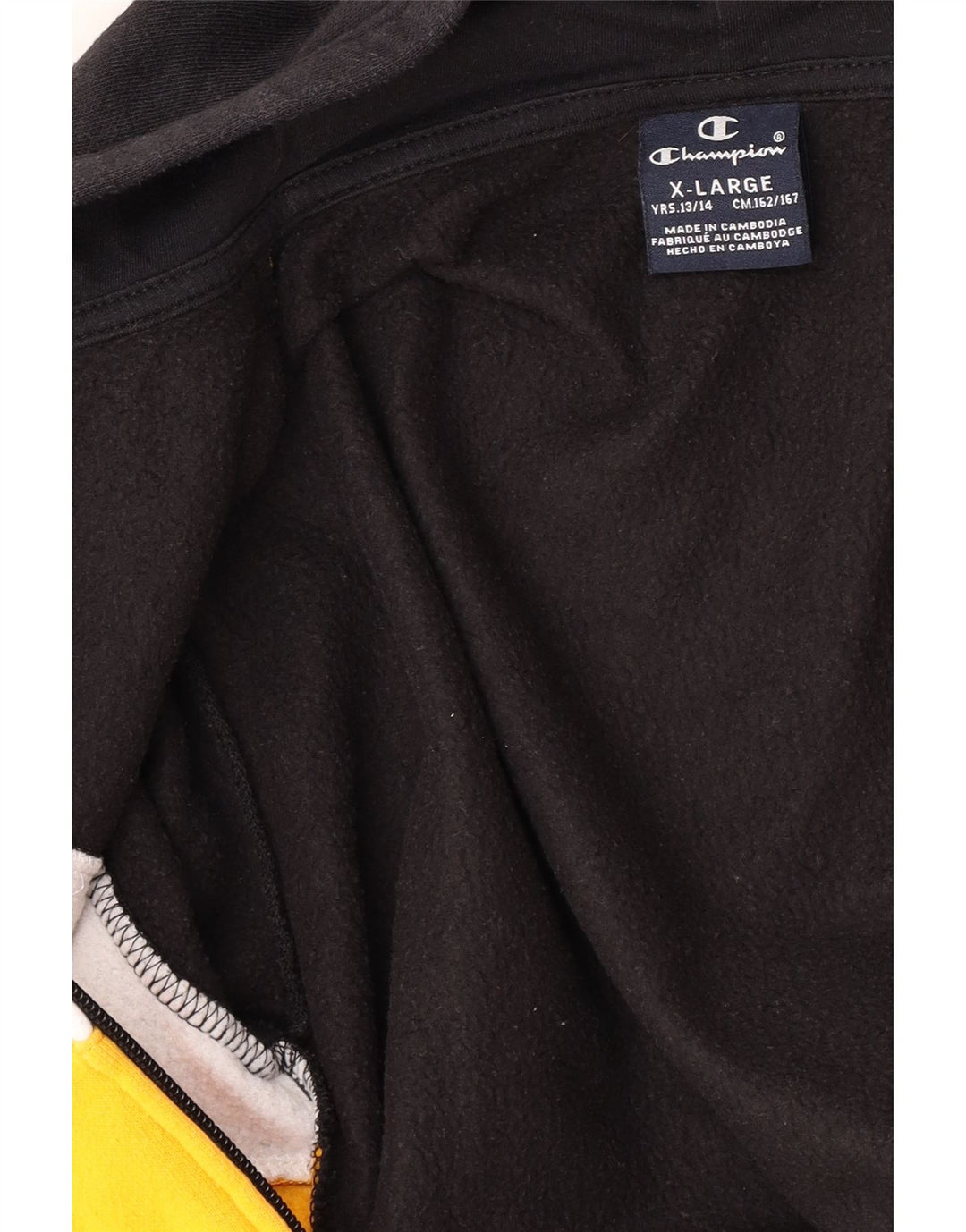 CHAMPION Pull à capuche zippé pour garçon 13-14 ans XL Bleu marine Colourblock