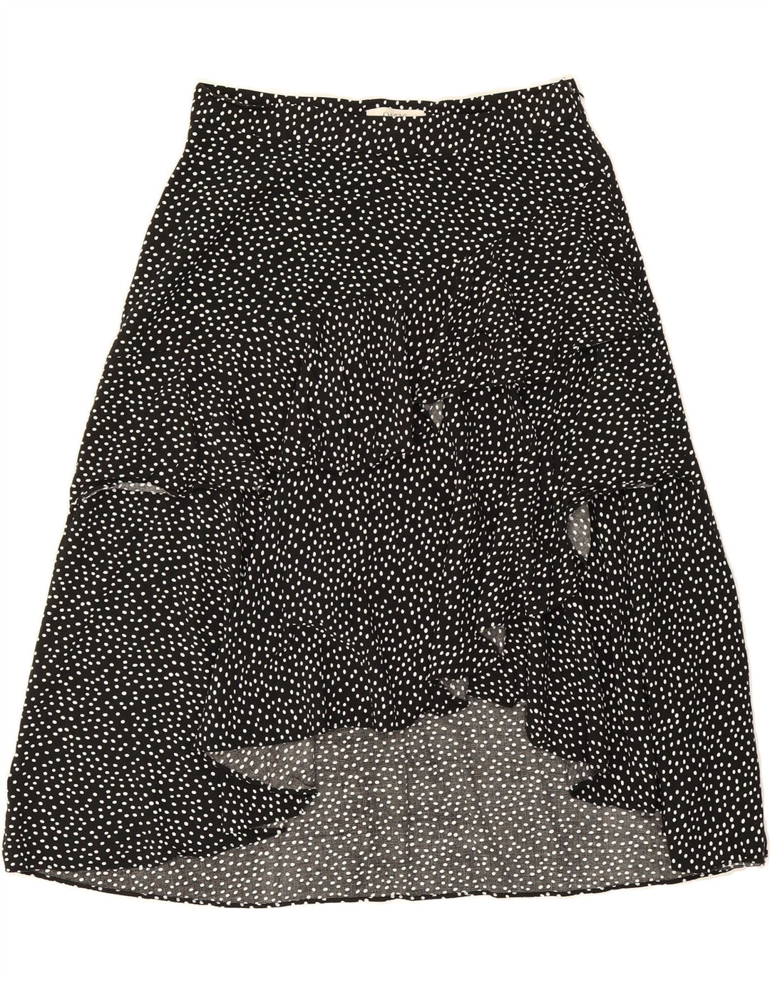 OASIS Womens Ruffle Skirt UK 12 Medium W28  Black Polka Dot Viscose Vintage Oasis and Second-Hand Oasis from Messina Hembry 