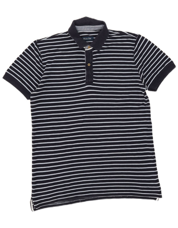 Massimo Dutti Polo Homme Large Bleu Marine Rayé