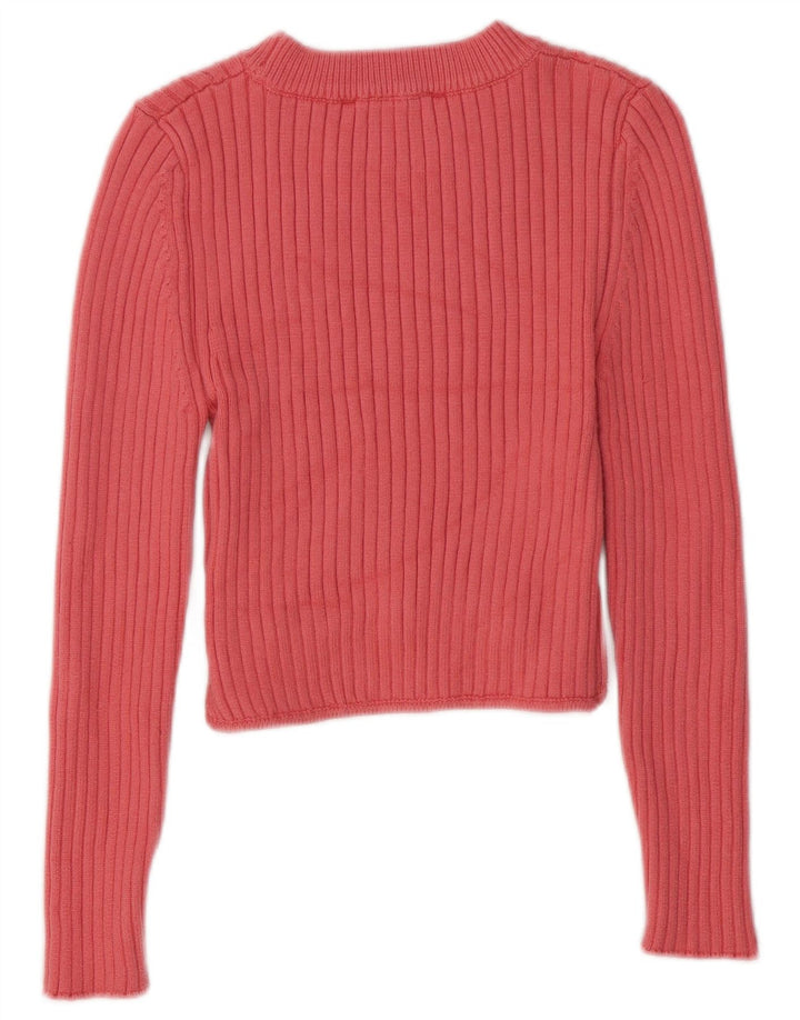 Zara Femme Top Manches Longues UK 14 Large Rose Viscose