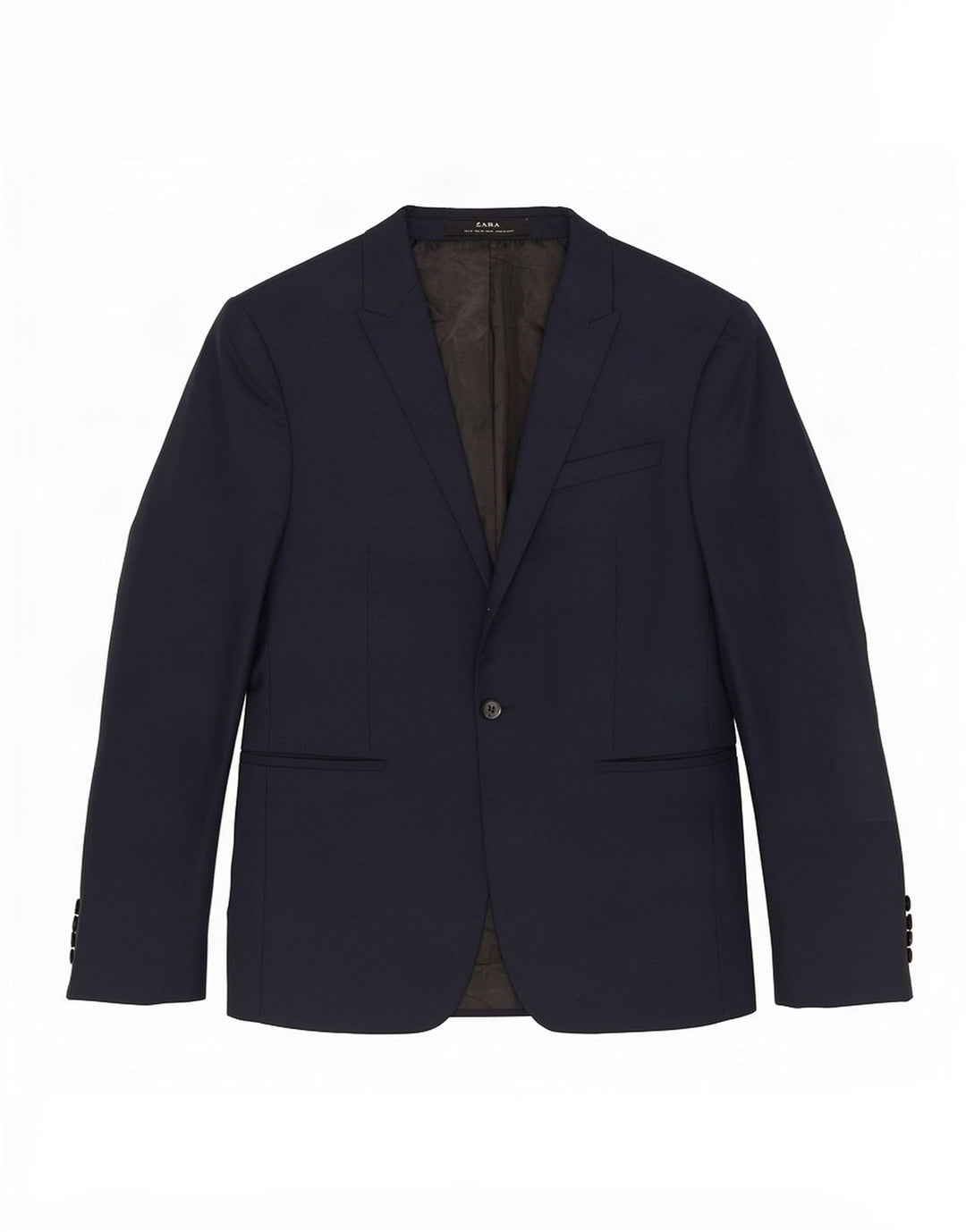 Zara Veste Blazer 1 Bouton Homme EU 48 Bleu Marine Moyen
