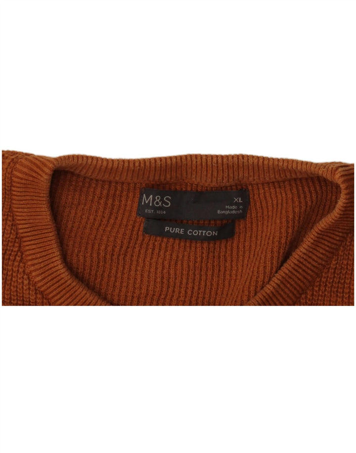 Marks & Spencer Pull à col rond pour homme XL en coton marron