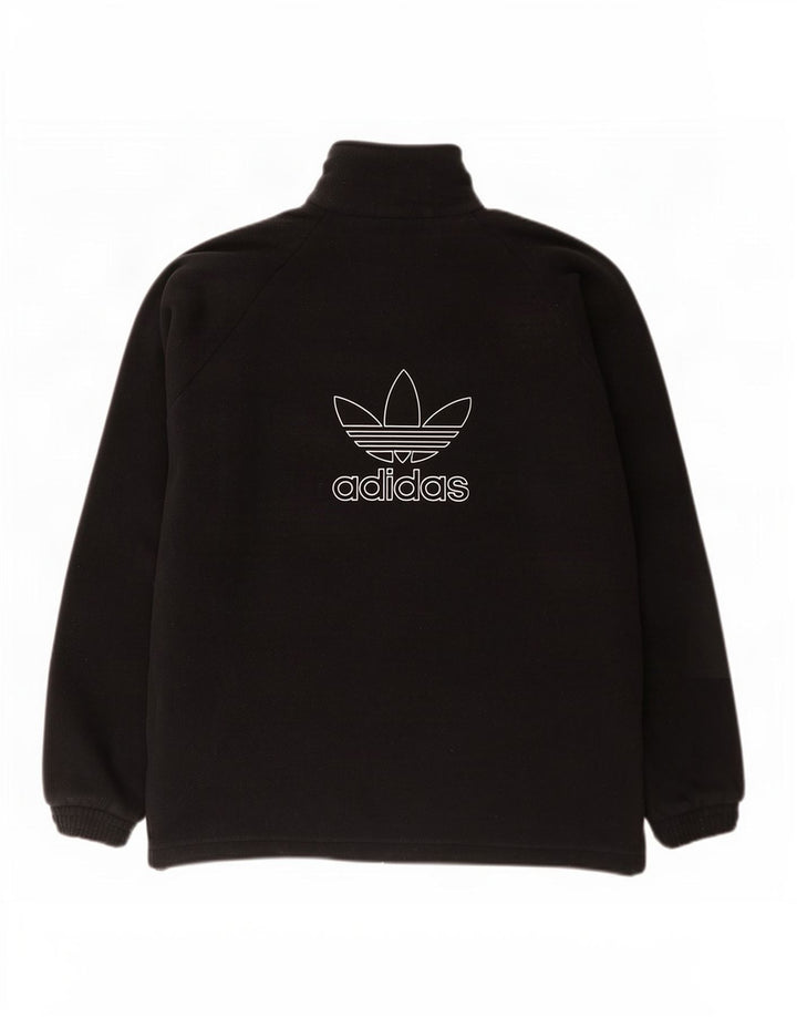 Adidas Pull polaire graphique à col zippé pour homme XL Noir Polyester