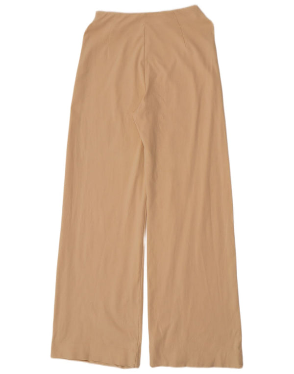 Massimo Dutti Pantalon décontracté à jambe large pour femme Petit W26 L32 Beige Polyamide