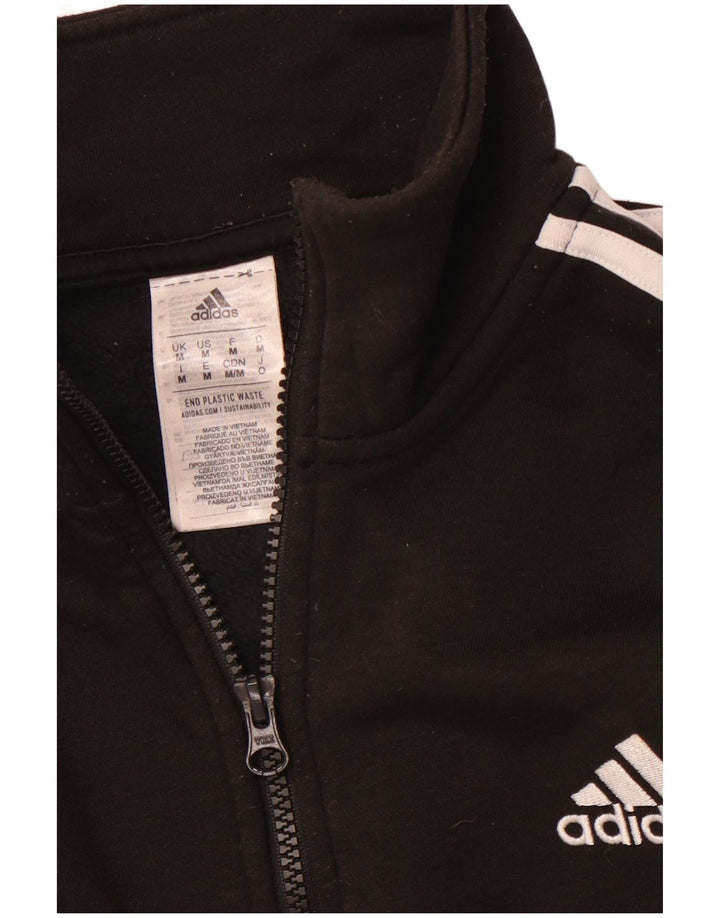ADIDAS Sweat-shirt à col zippé pour homme en coton noir moyen