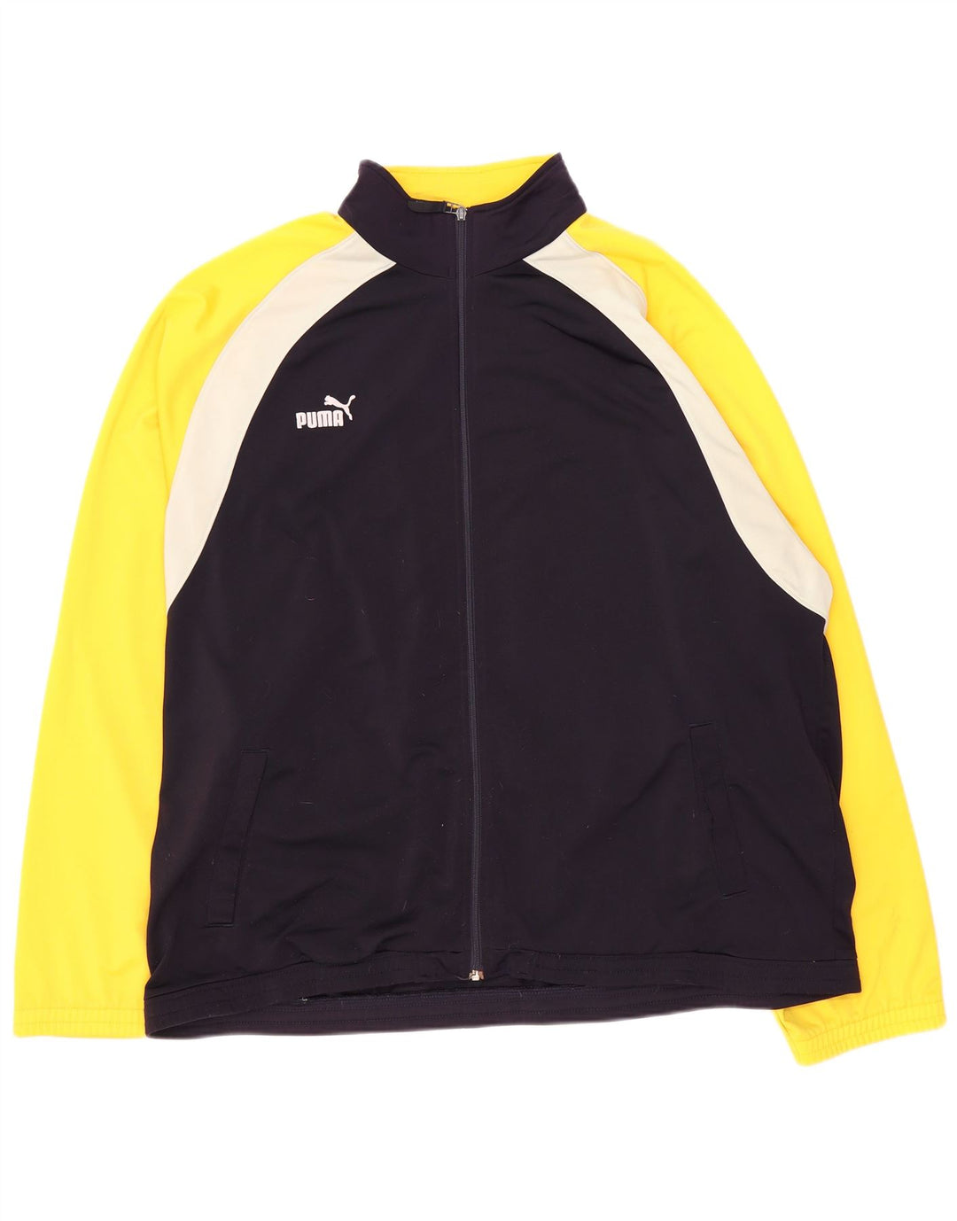 Puma Veste de survêtement pour homme 2XL Bleu marine Colorblock Polyester