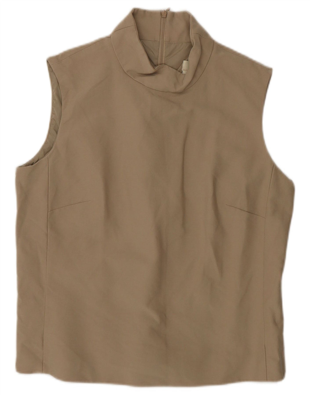 Max Mara Haut chemisier sans manches pour femme UK 10 Petit coton beige