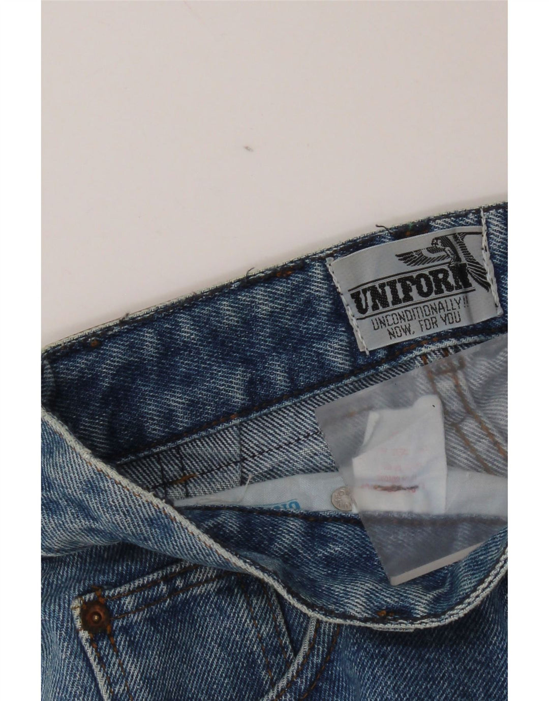 Jupe en jean femme uniforme W28 coton bleu moyen