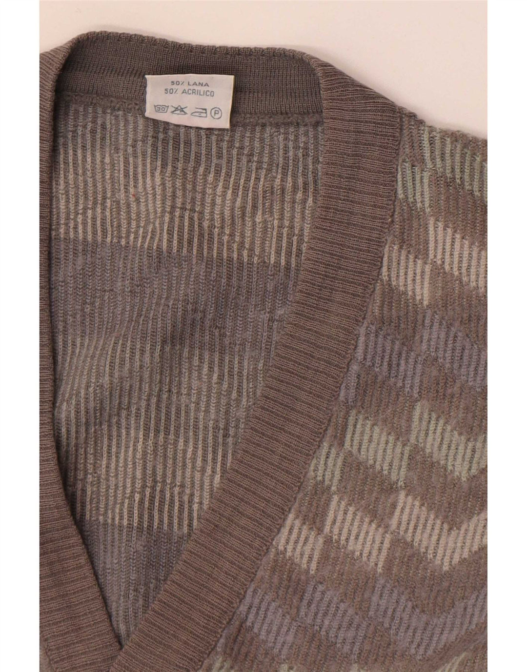 Bernardini Homme Cardigan Pull Laine Rayé Gris Moyen