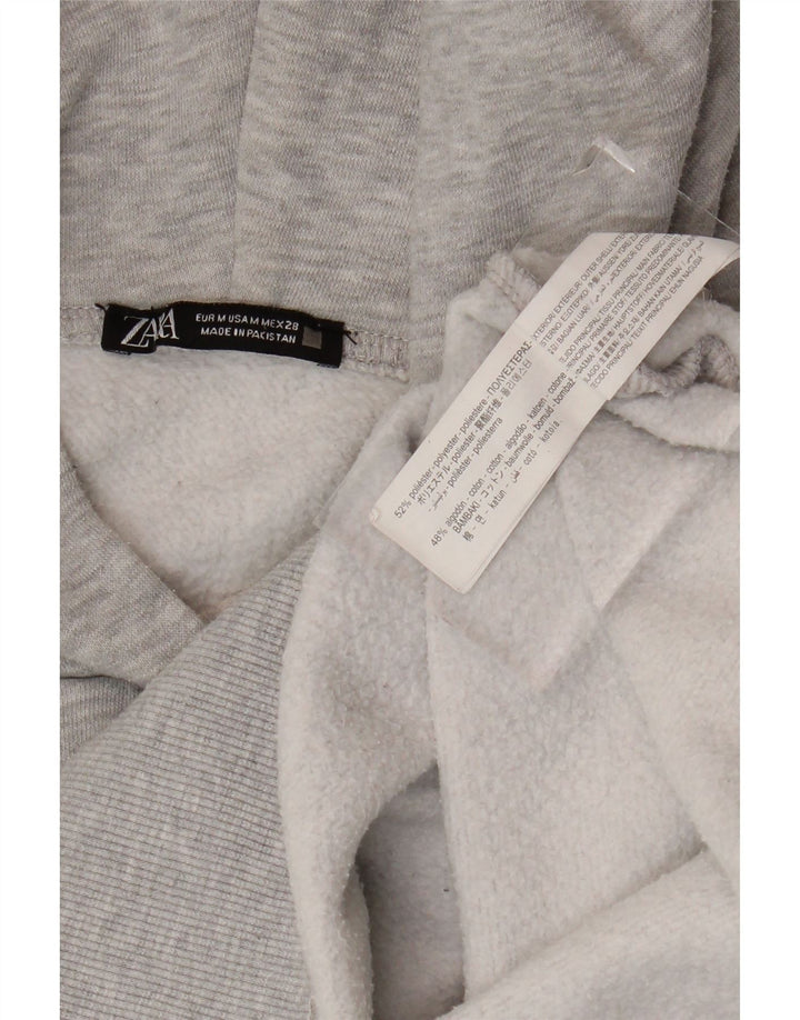 Zara Pull à capuche surdimensionné pour femme UK 44 Gris moyen Polyester