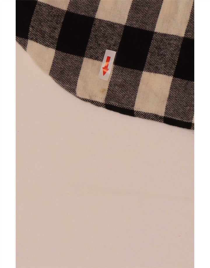 French Connection Chemise en Flanelle Homme Noir Moyen à Carreaux en Coton