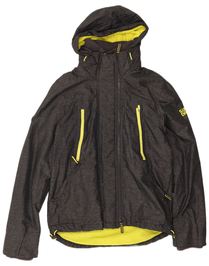 Superdry Veste coupe-vent à capuche Windattacker pour homme UK 40 Large Gris Nylon