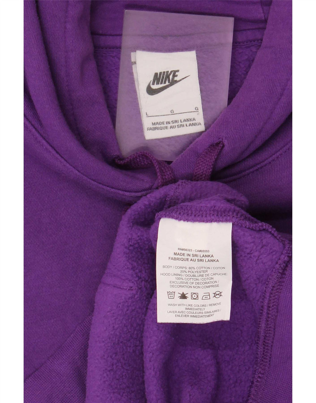 Nike Pull à capuche pour homme en coton violet Taille L