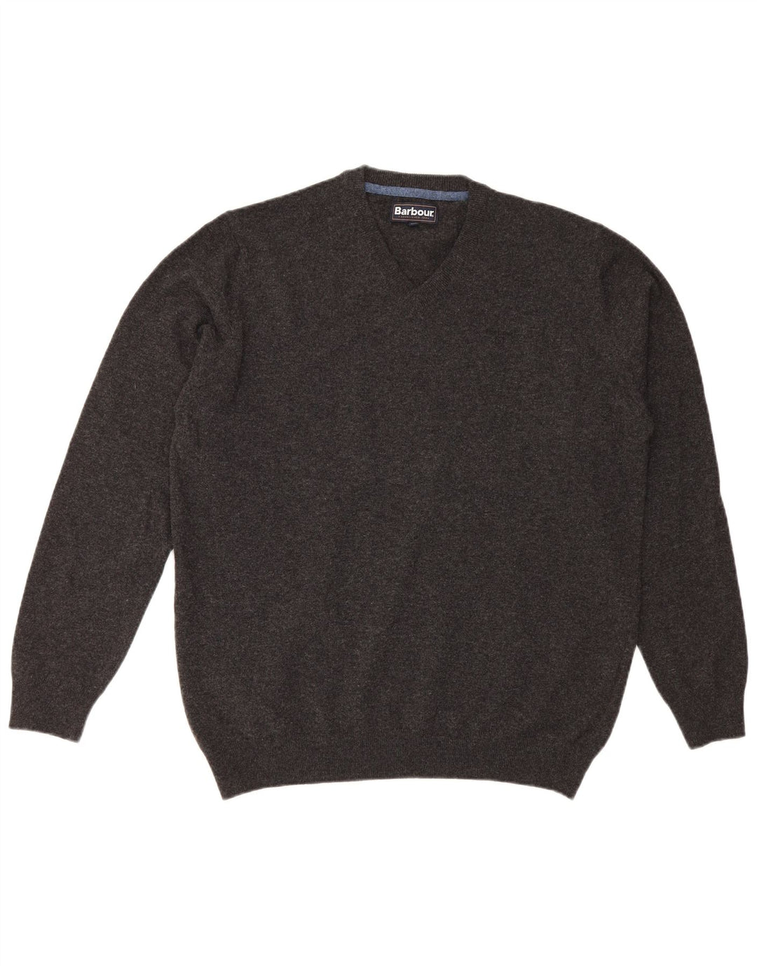Barbour Pull col V pour homme 2XL Gris Laine