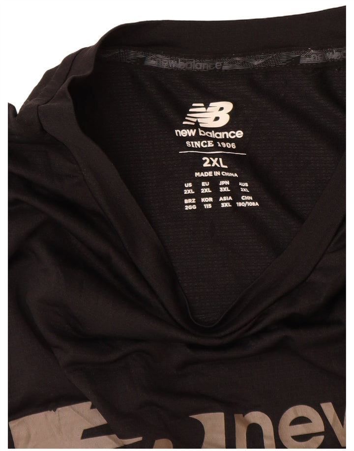New Balance T-shirt graphique pour hommes Top 2XL Noir Polyester