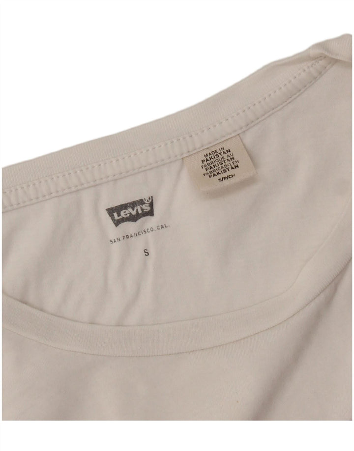LEVI'S T-shirt graphique pour femme UK 10 Small Blanc