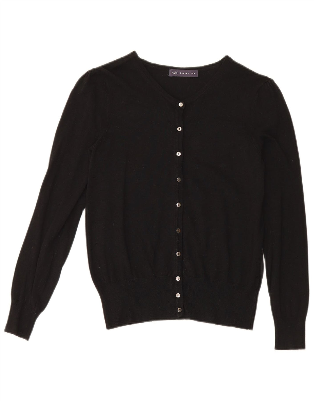 Marks & Spencer Pull Cardigan pour Femme UK 10 Petit Noir