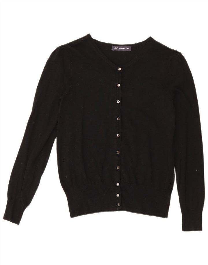 Marks & Spencer Pull Cardigan pour Femme UK 10 Petit Noir