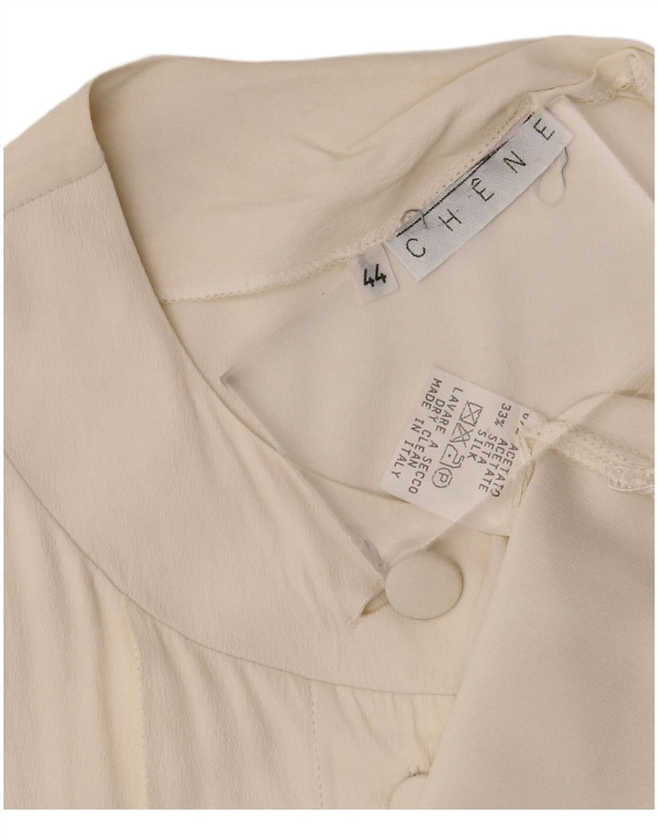 Blouse chemise femme vintage IT 44 Acétate blanc moyen