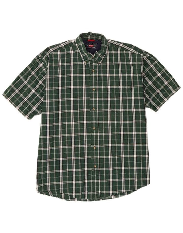 Wrangler Chemise à manches courtes pour homme XL en coton à carreaux verts