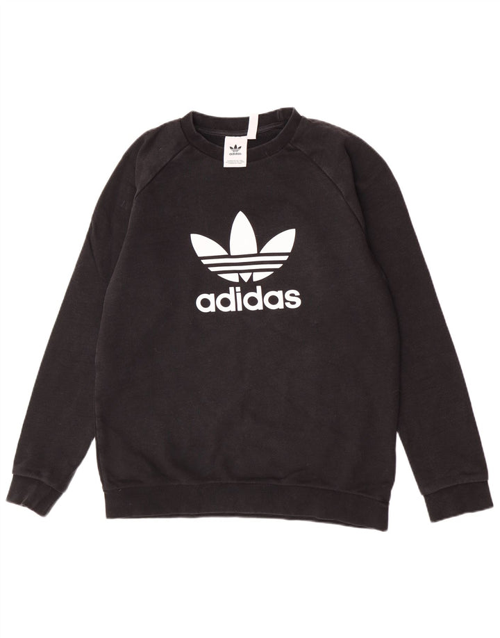 Adidas Sweat-shirt graphique pour homme en coton noir moyen