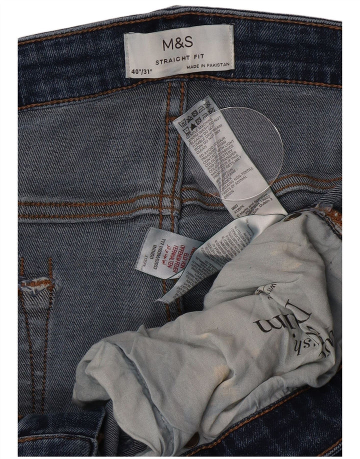 Marks & Spencer Jean droit homme W40 L31 bleu coton