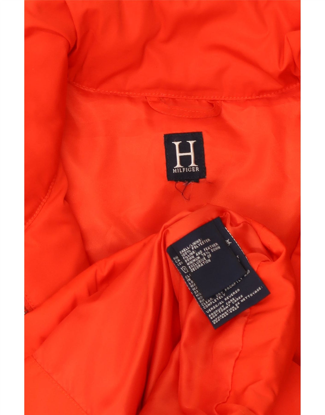 TOMMY HILFIGER Veste matelassée pour femme UK 14 Large Orange Polyester