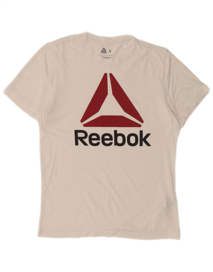 REEBOK T-Shirt Graphique Homme Petit Blanc Coton
