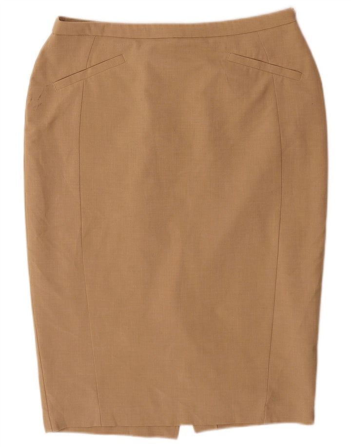 Marks & Spencer Jupe crayon pour femme UK 14 Large W32 Beige Polyester
