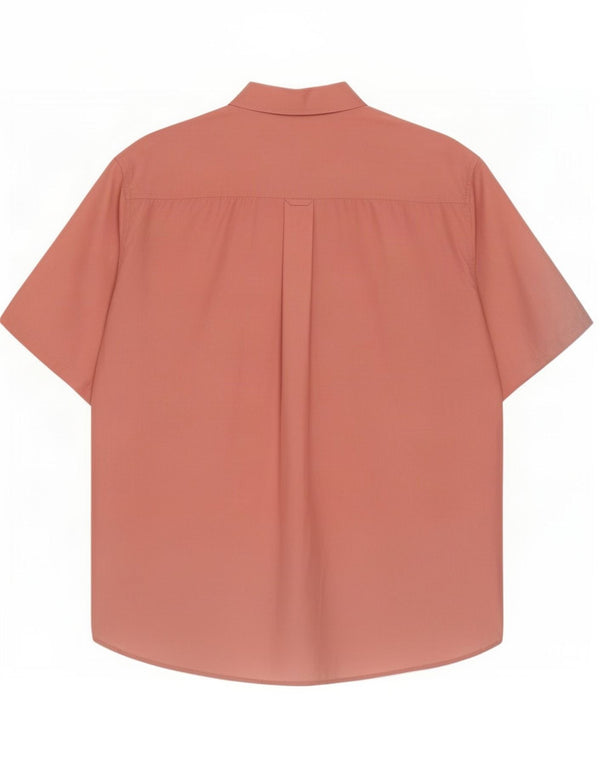 Chemise à manches courtes homme vintage XL soie rose