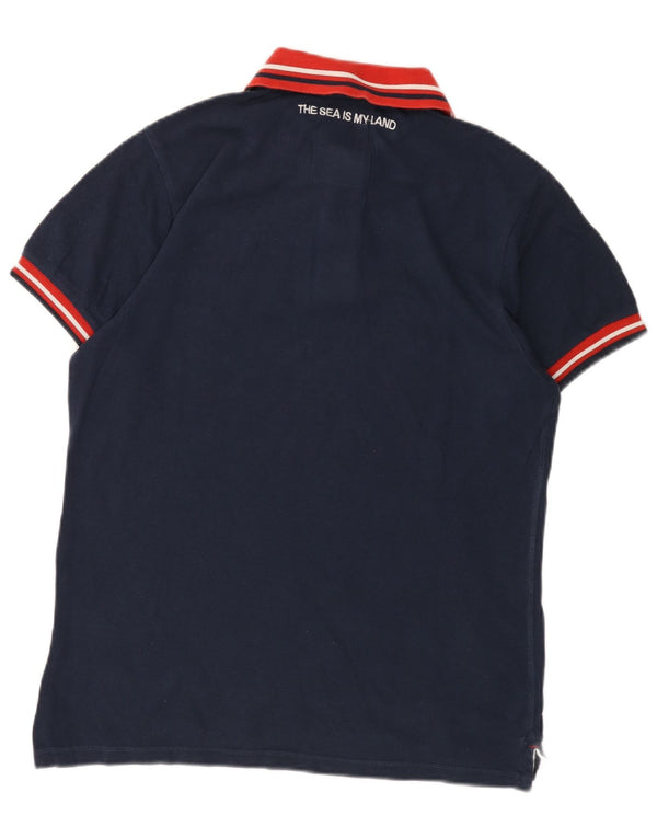 North Sails Polo Homme Large Bleu Marine Colorblock Coton