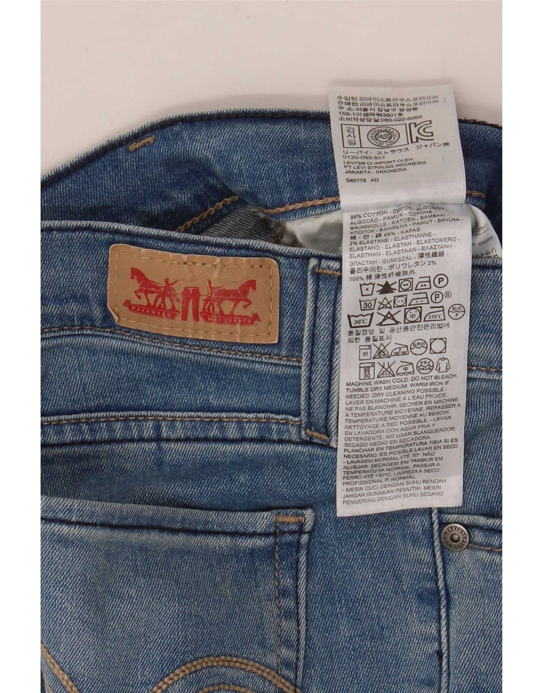 Levi's Jean Slim 524 Too Superlow Femme W27 L27 Bleu Coton