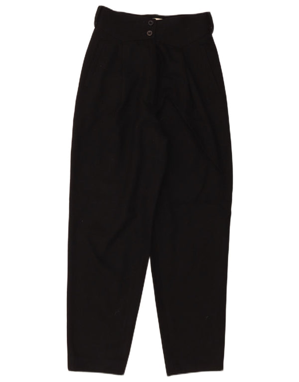 Rosanna Manzoni Pantalon décontracté taille haute pour femme IT 40 Small W24 L25 Noir
