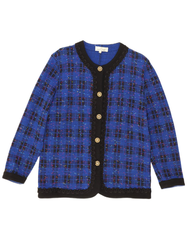 Carolina Pedrjoni Cardigan Femme Pull IT 50 XL Bleu Carreaux Acrylique