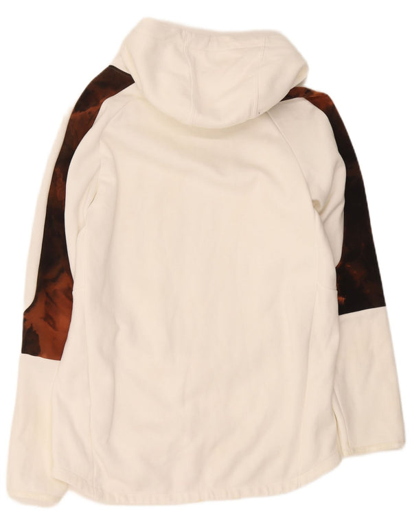 Puma Pull à capuche pour femme UK 16 Large Blanc Colorblock Coton