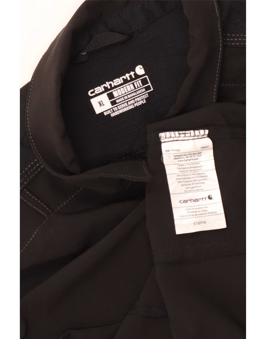 Carhartt Chemise à manches courtes pour homme Coupe moderne XL Noir Polyester