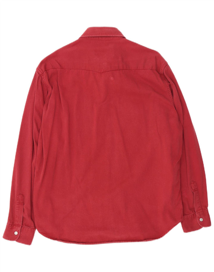 Carrera Chemise en Jean Large Bordeaux Coton Homme