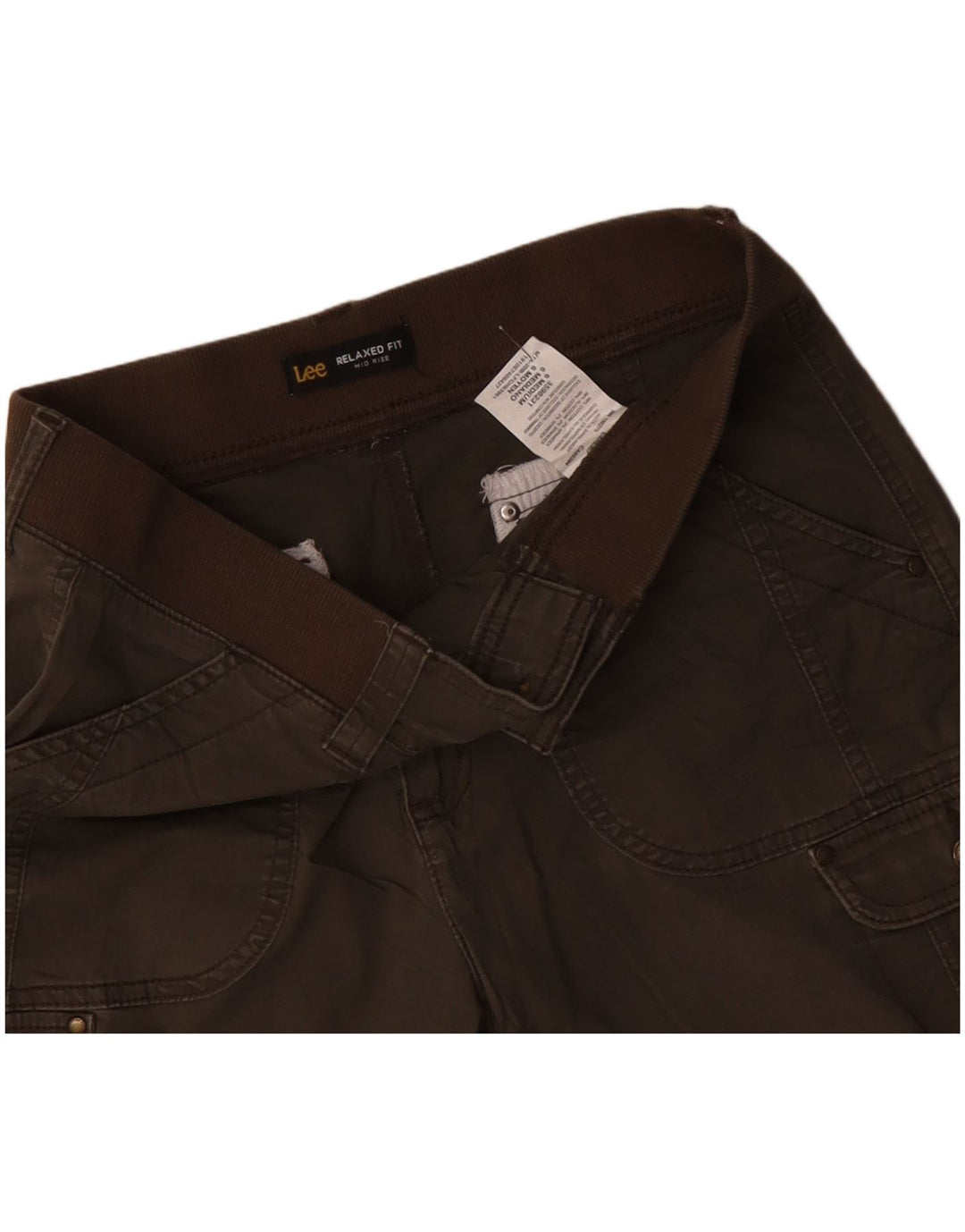 LEE Short cargo taille moyenne pour femme, coupe décontractée, US 6, W30, coton kaki