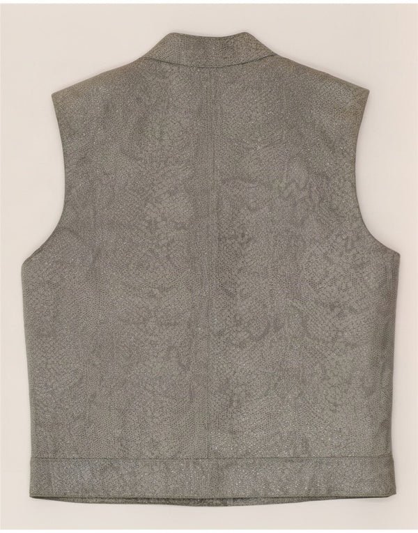 Conbipel Femme Gilet En Cuir IT 44 Gris Moyen Imprimé Animal