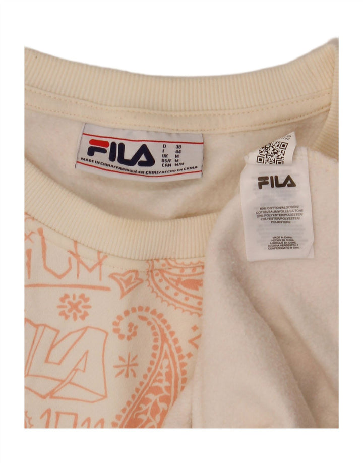 Fila Survêtement surdimensionné graphique pour femme UK 14 Medium Off White Paisley