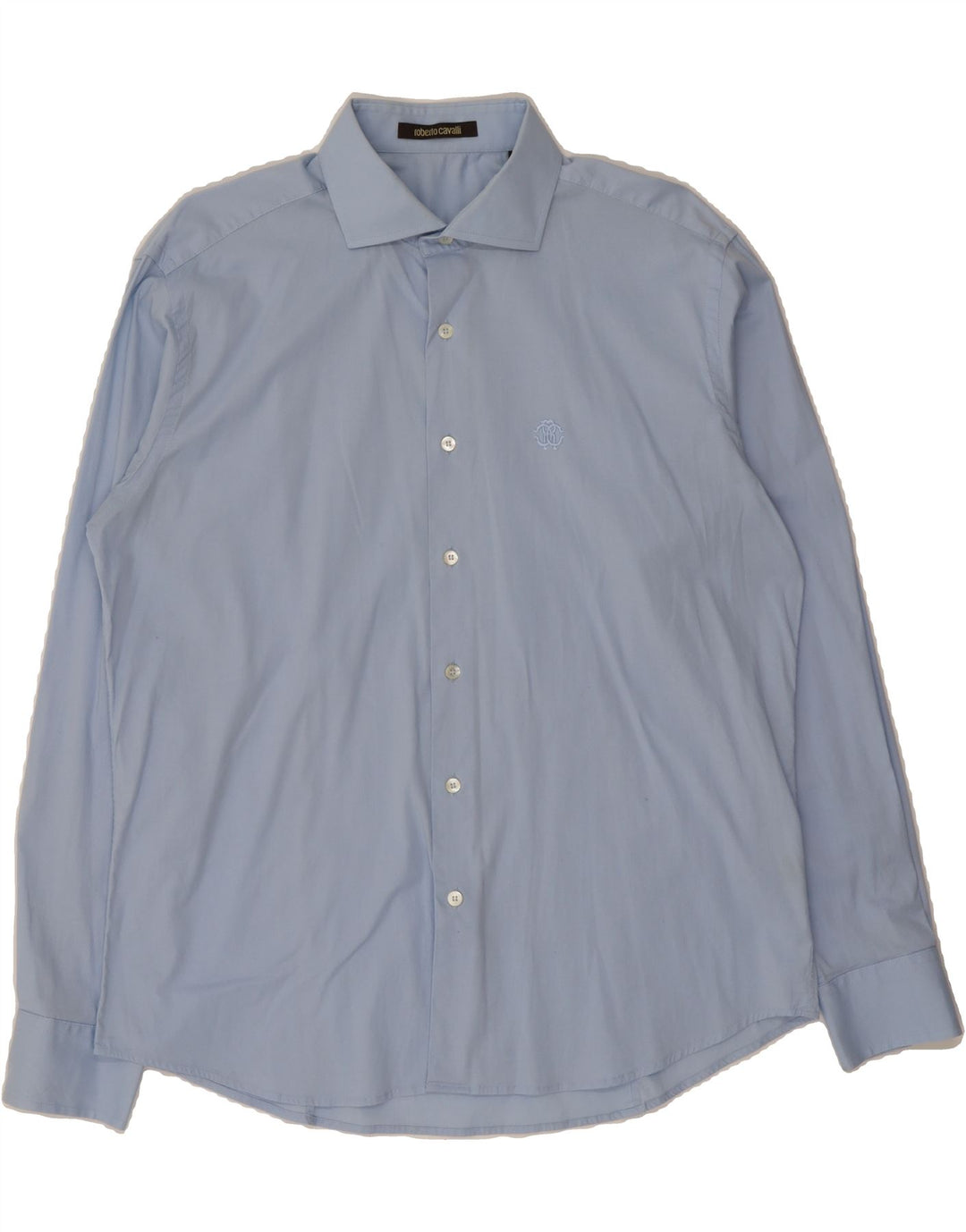 ROBERTO CAVALLI Mens Shirt Size 17 43 XL Blue Cotton Vintage Roberto Cavalli and Second-Hand Roberto Cavalli from Messina Hembry 