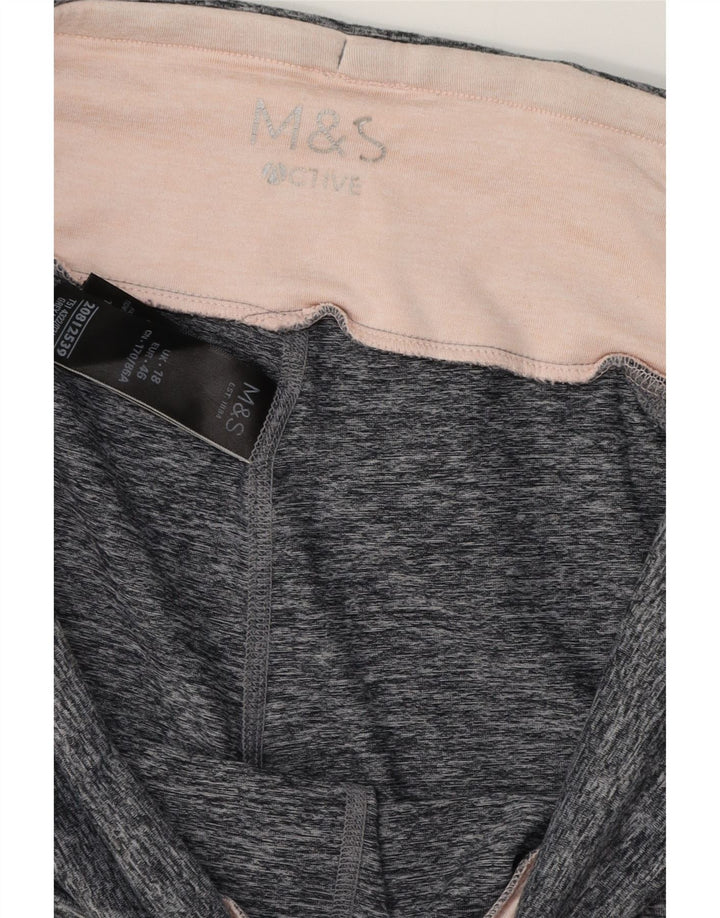 MARKS & SPENCER Leggings Femme UK 18 XL Gris Colorblock Polyester