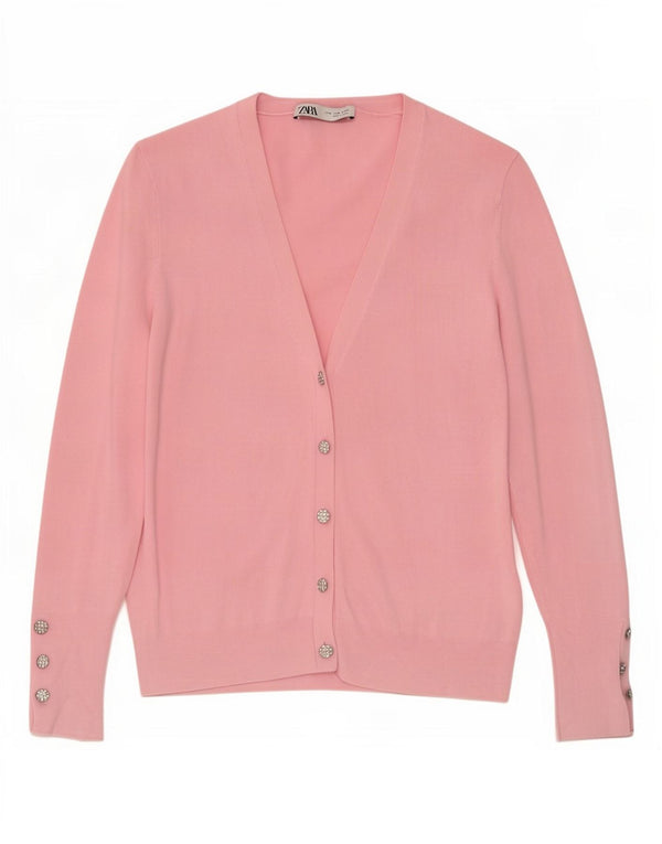 Zara Cardigan Femme Pull UK 12 Rose Moyen