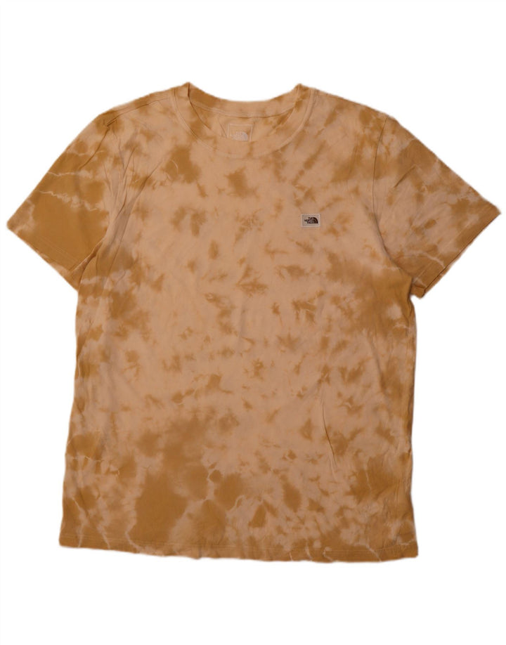 THE NORTH FACE T-Shirt Homme Top XL Marron Tie Dye Coton