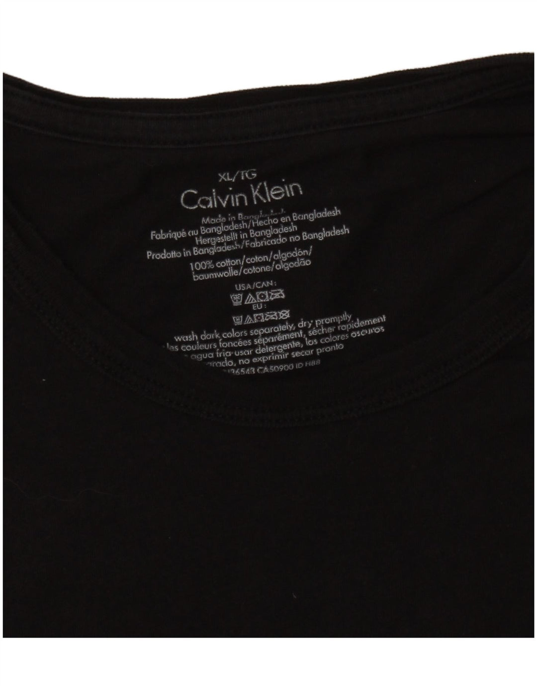 CALVIN KLEIN T-Shirt Homme Top XL Noir Coton