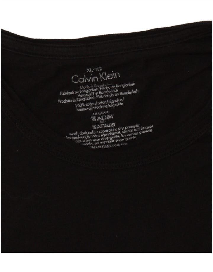 CALVIN KLEIN T-Shirt Homme Top XL Noir Coton